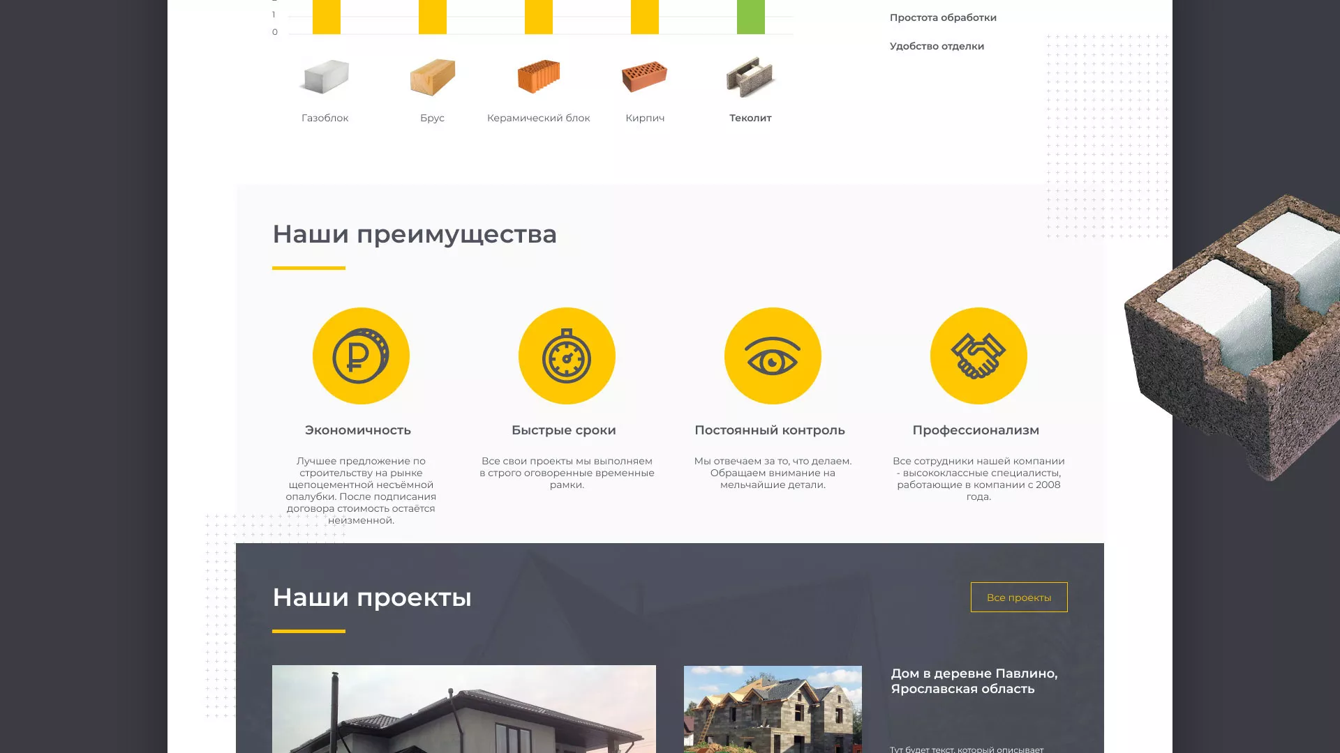 Создание сайта для строительной компании «ЭКОДОМ» в Краснозаводске